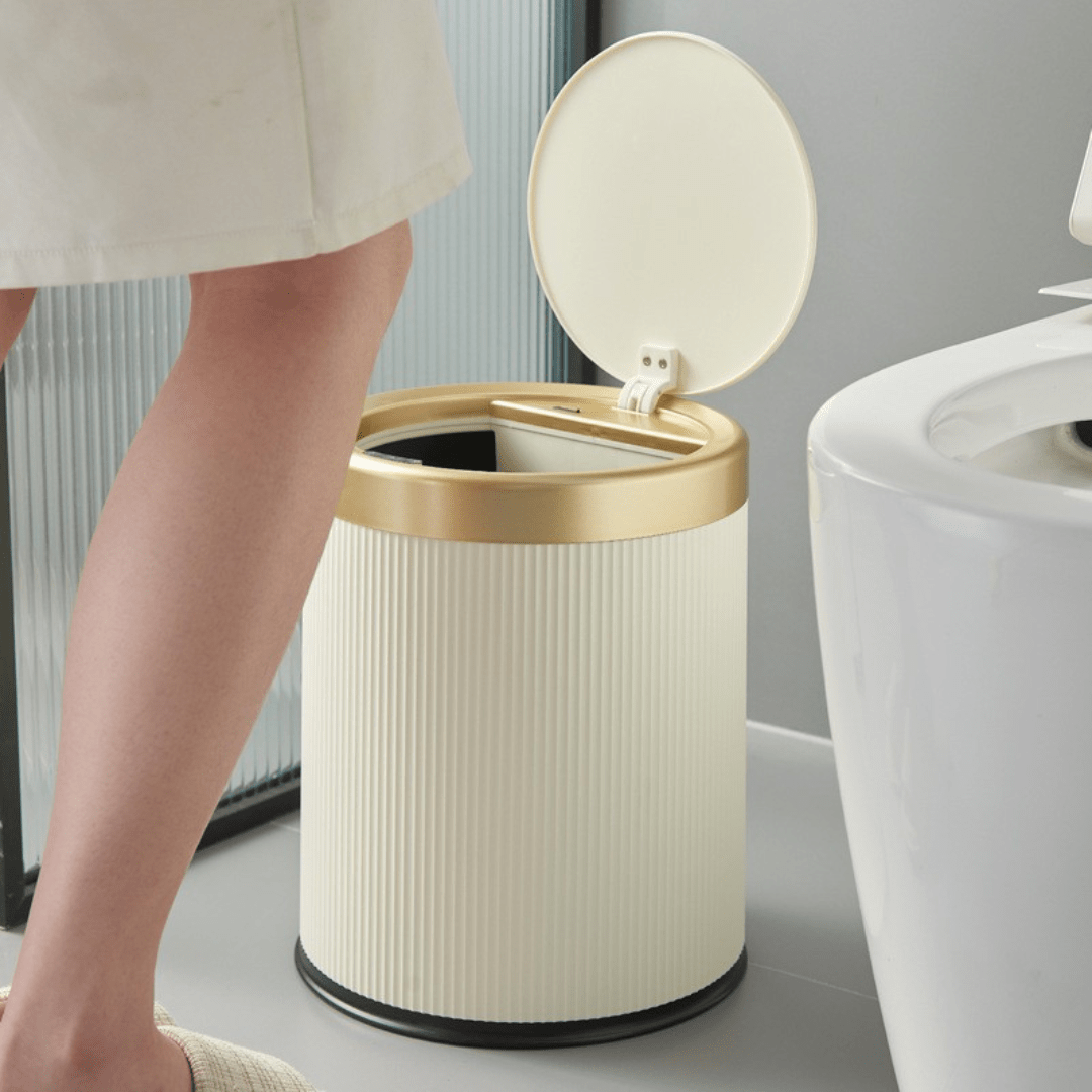 Smart Automatic Round Plastic Trash Can with Lid
