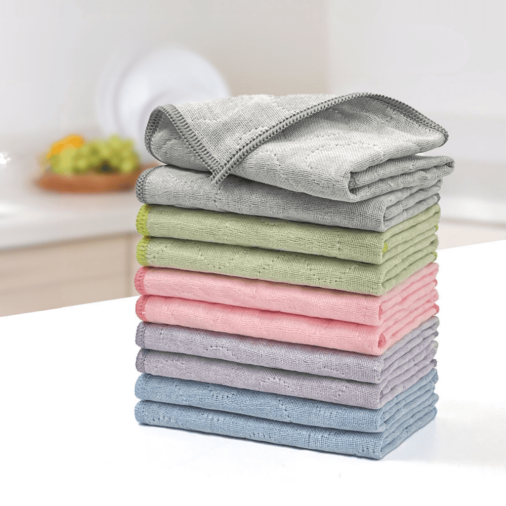 Multipurpose Quilted Oil-Free Absorbent Household Cleaning Cloth Set
