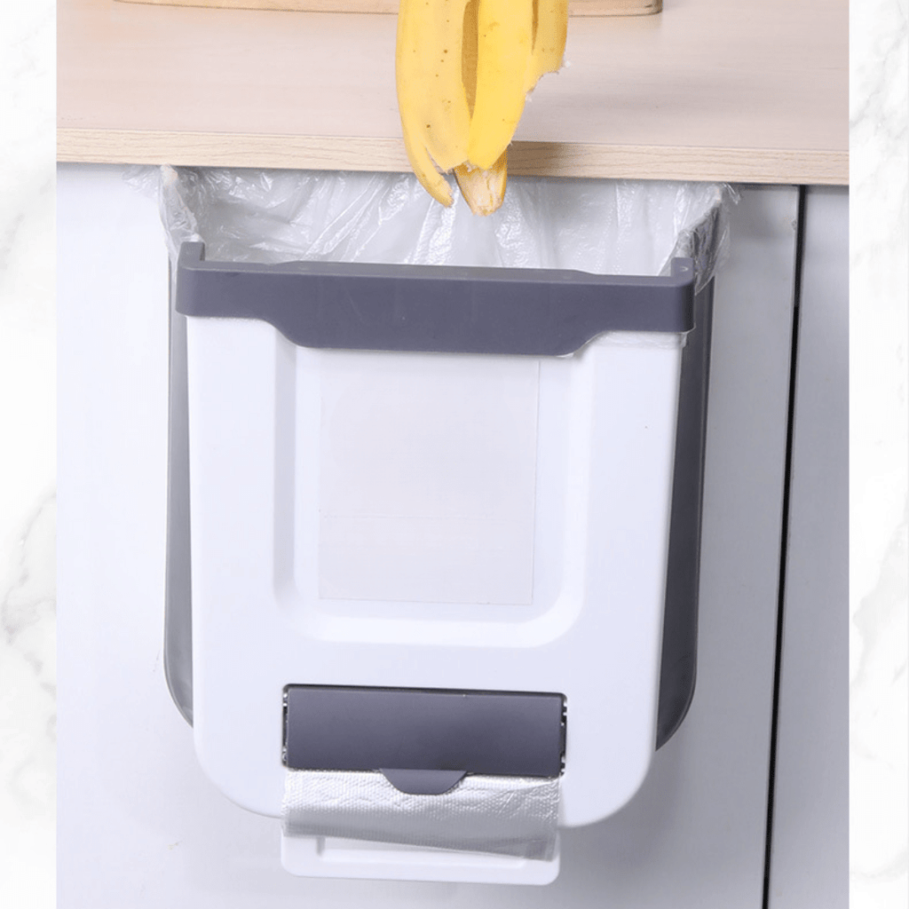 Hanging Folding Mini Trash Can for Kitchen Cabinet Door