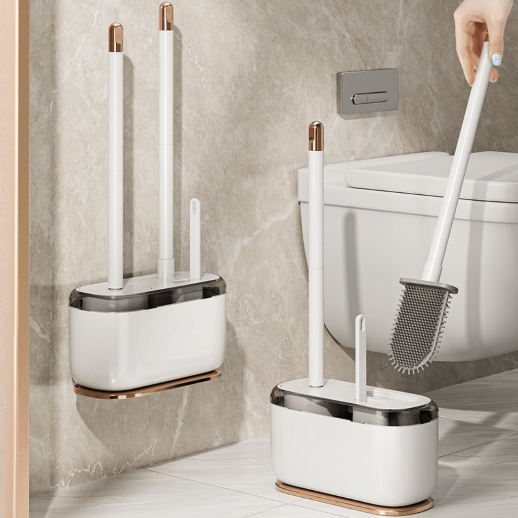 Space-Saving Compact Toilet Brush with Holder