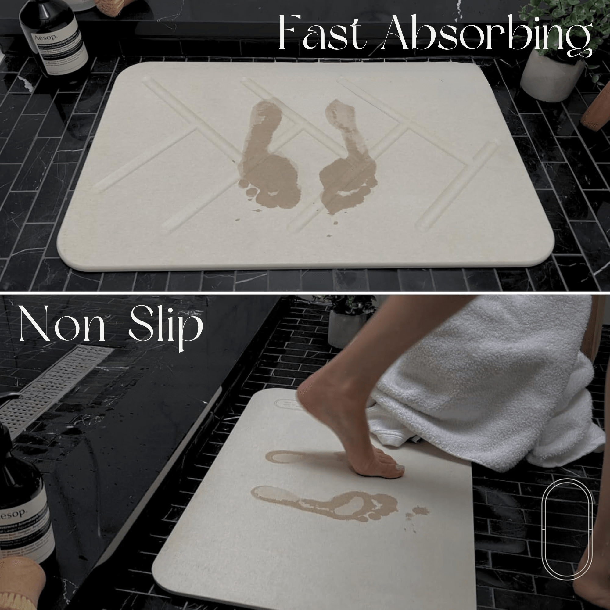 Multi-functional Double-Sided Diatomaceous Earth Quick-Dry Stone Bath Mat