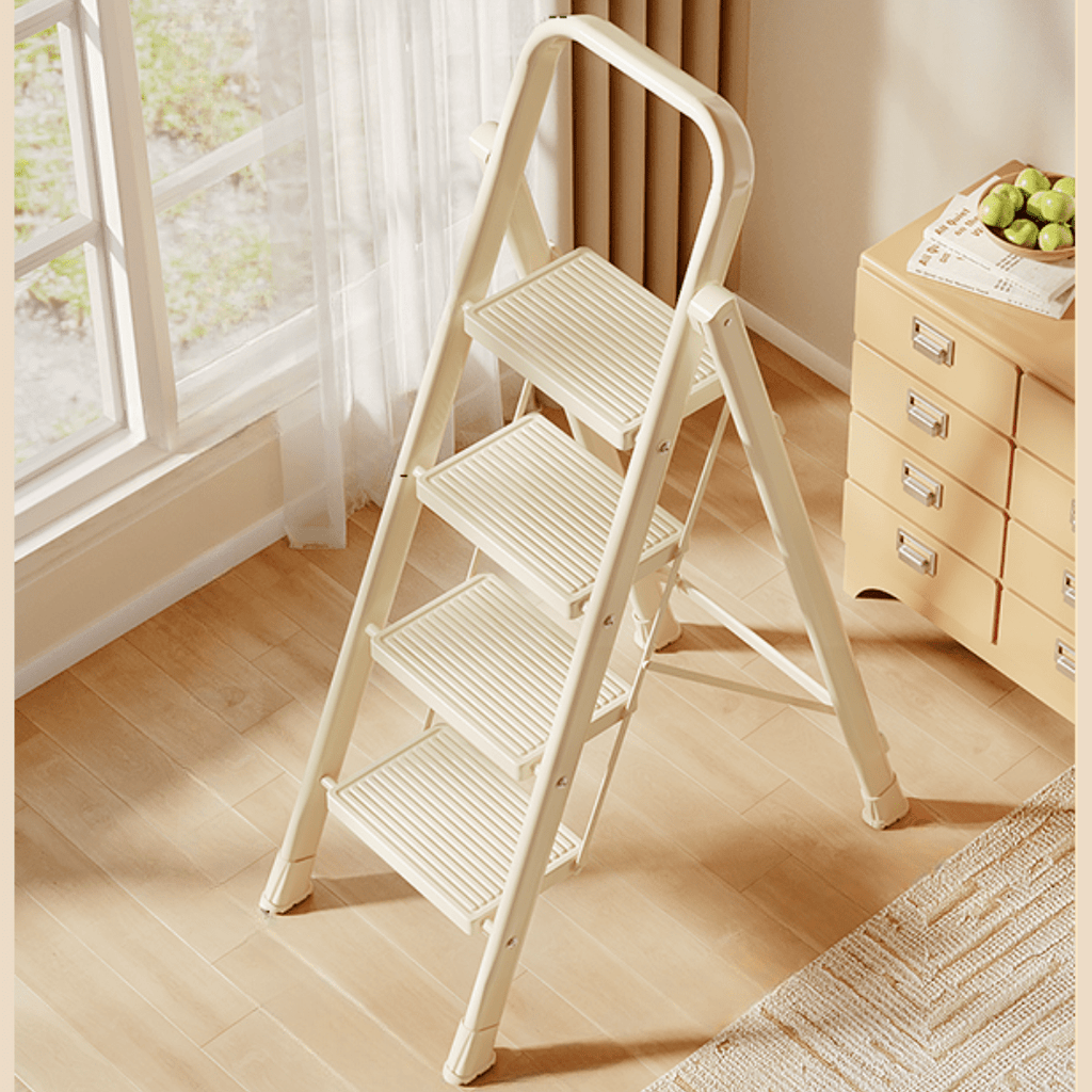 Multifunctional Carbon Steel Folding Ladder with Wide Non-Slip Pedals