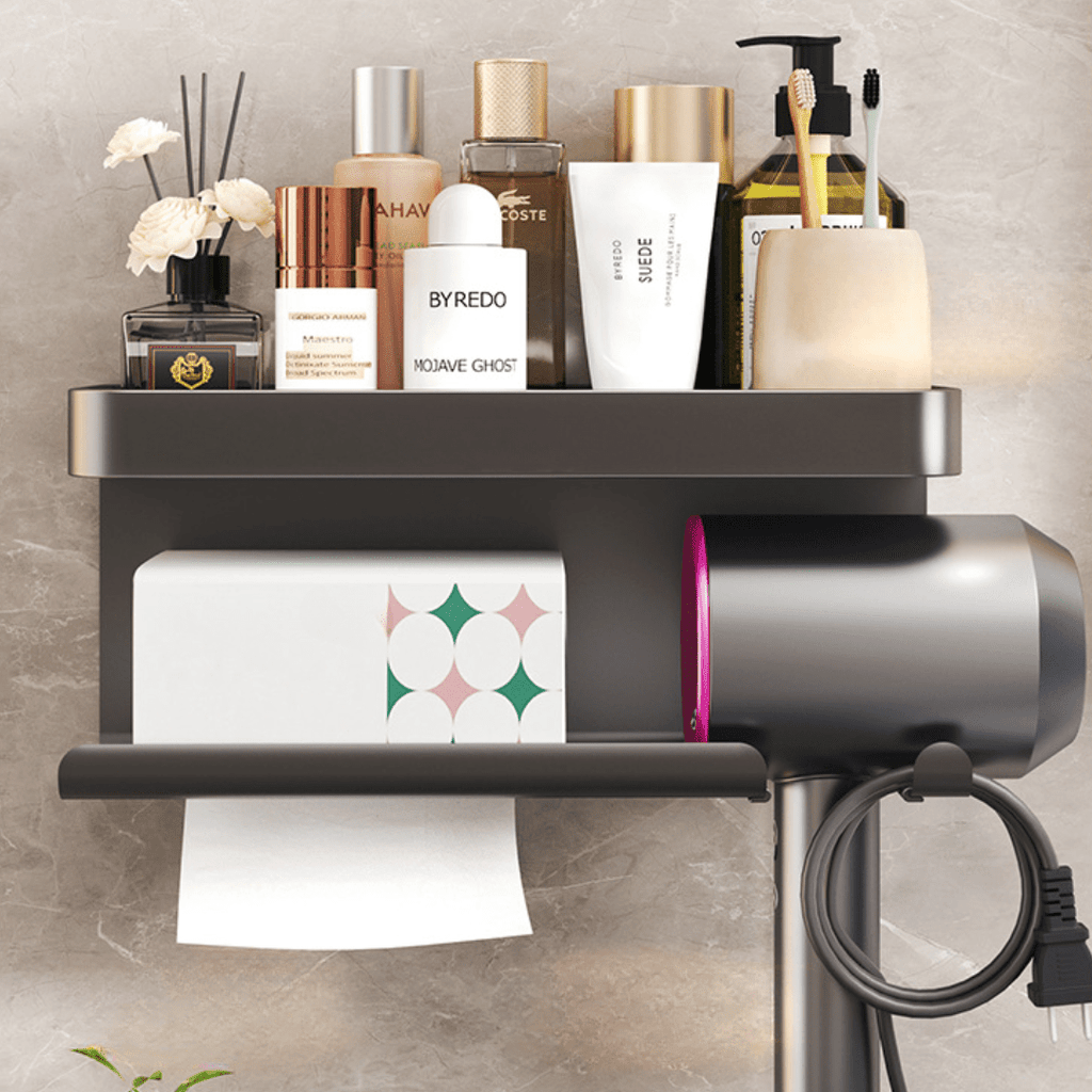 Multifunctional Aluminum Wall Storage & Dryer Rack (31cm)