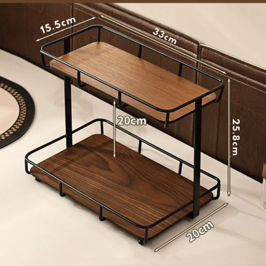 Stainless Steel Wooden Framed Organizer Tray