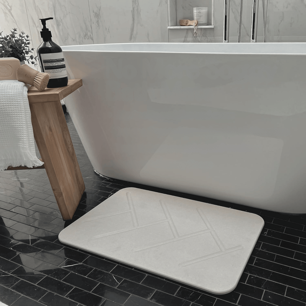 Multi-functional Double-Sided Diatomaceous Earth Quick-Dry Stone Bath Mat