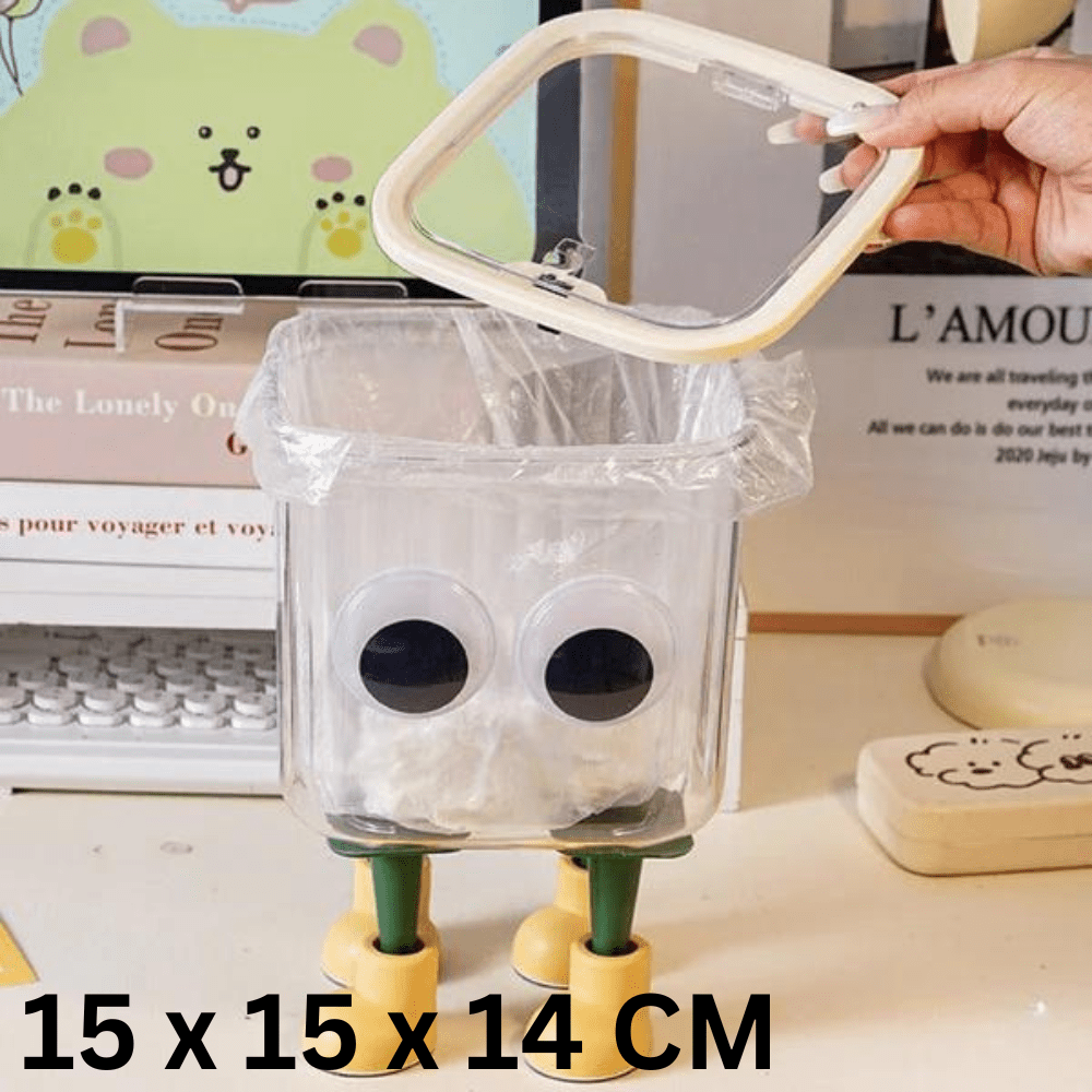 Cute Transparent Lid Trash Box