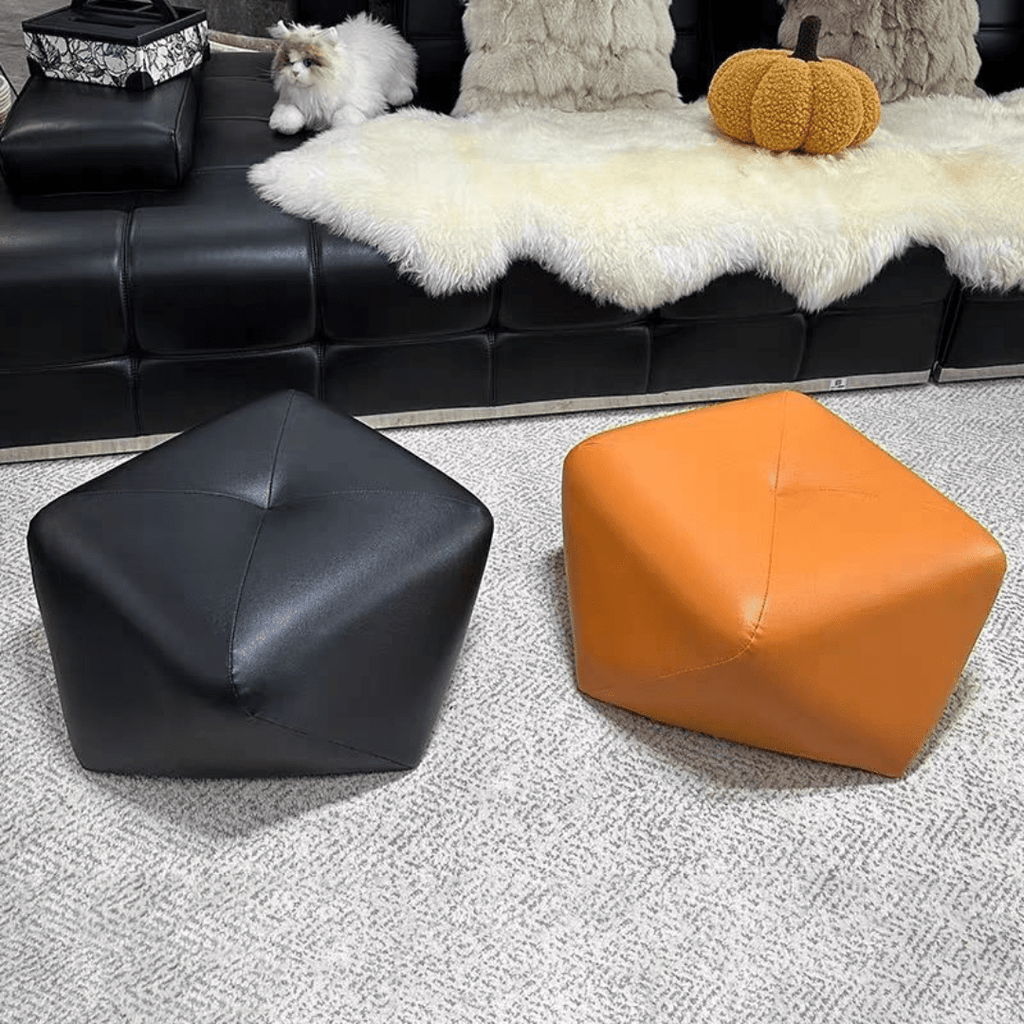 Elegant Light Luxury Octagonal Leather Foot Stool