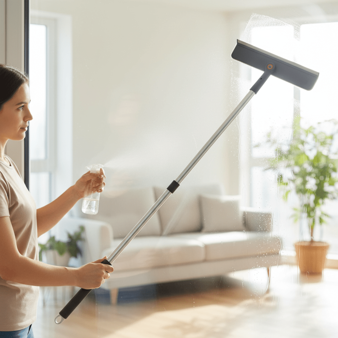 Multi-Functional 3-in-1 Telescopic Handle Glass Cleaning Tool