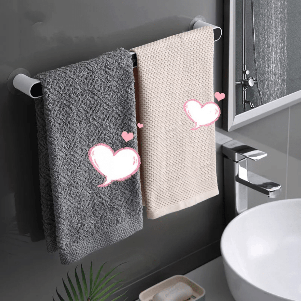 Multipurpose Wall-Mounted Drill Free Plastic Towel Rack (46cm)