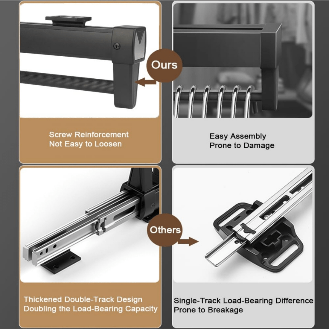Top Mounted Wardrobe Pull-Out Hanger Rack