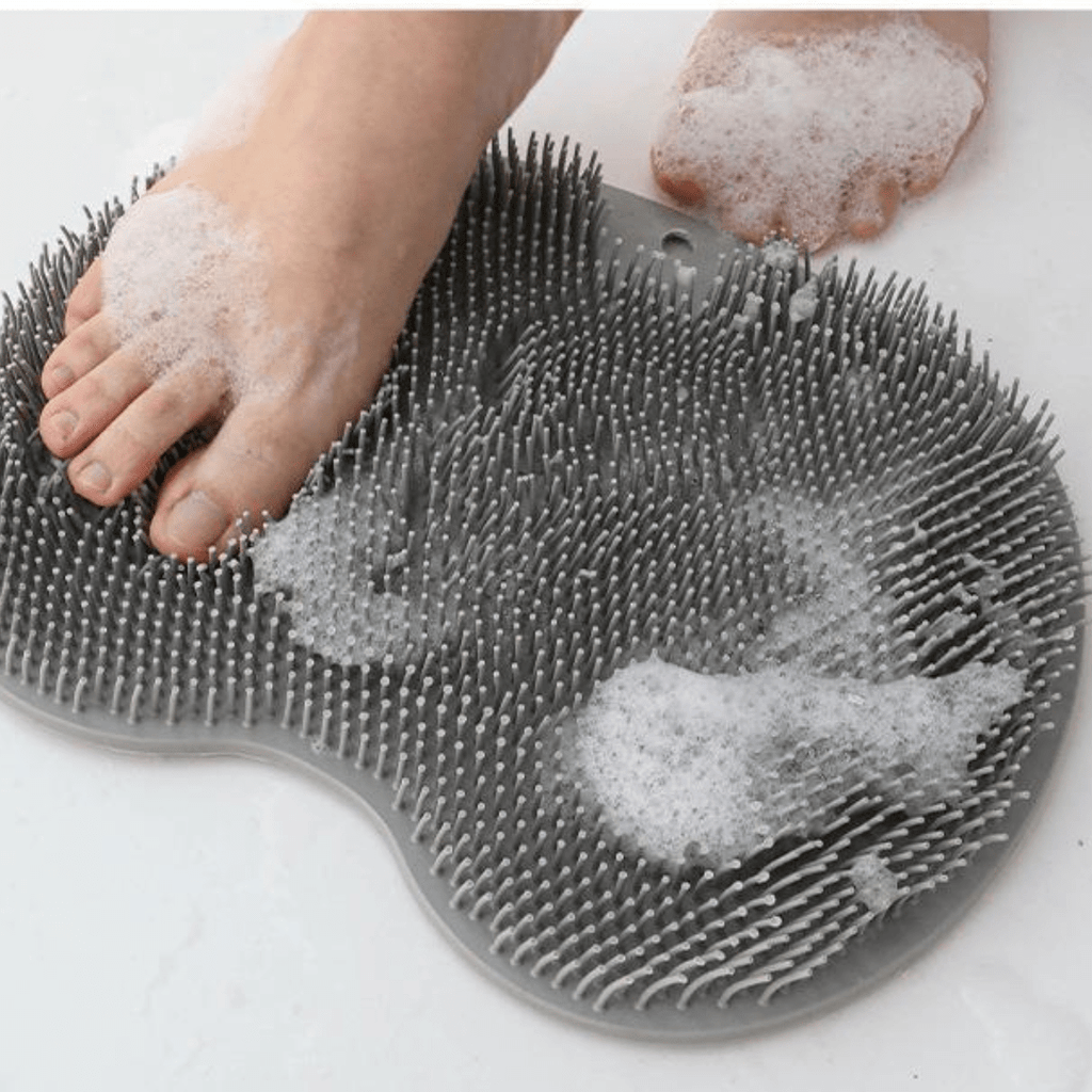 Shower Foot Scrubber Mat with Back Massagers