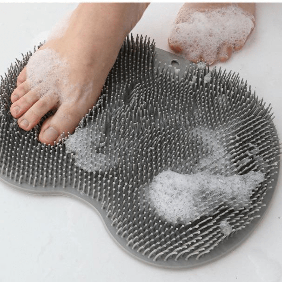 Shower Foot Scrubber Mat with Back Massagers