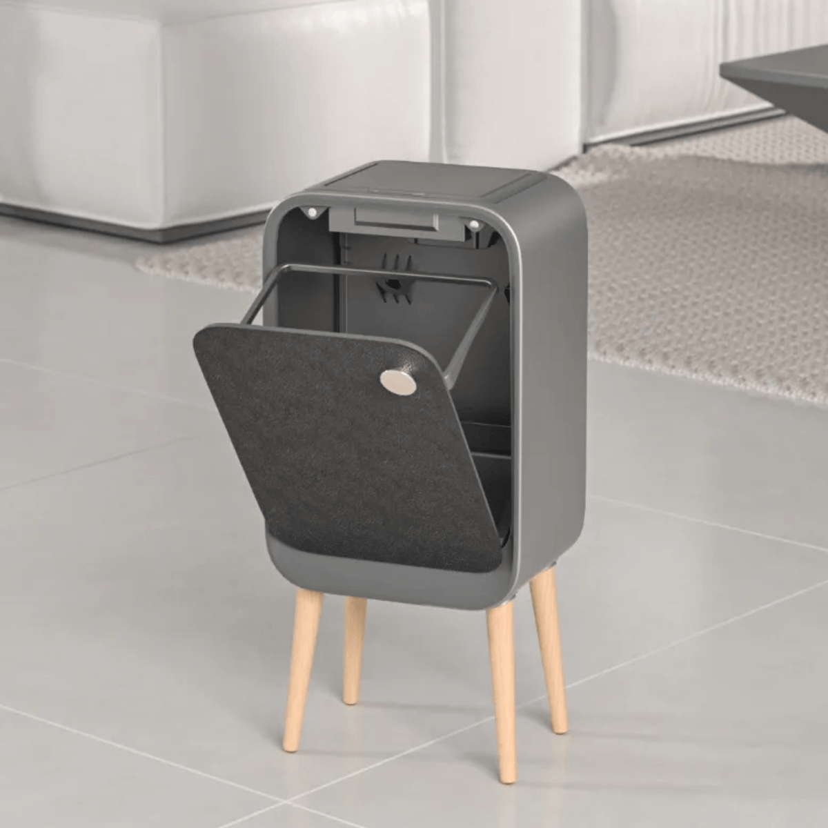 Elegance Touch Free Sensor Trash Can With Wooden Legs(20L)