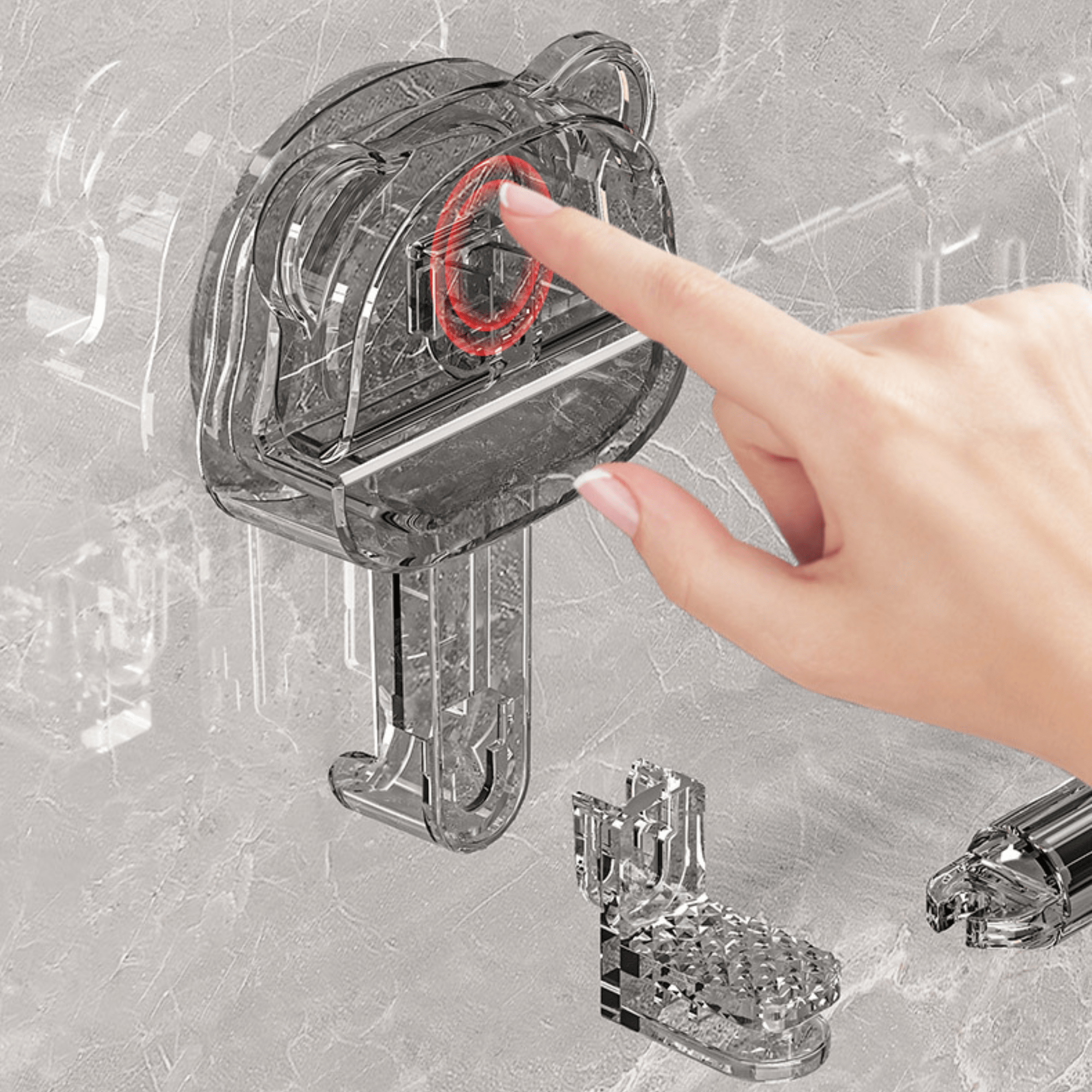 Multi-Functional Drill Free Retractable Storage Rack with 6 Hooks