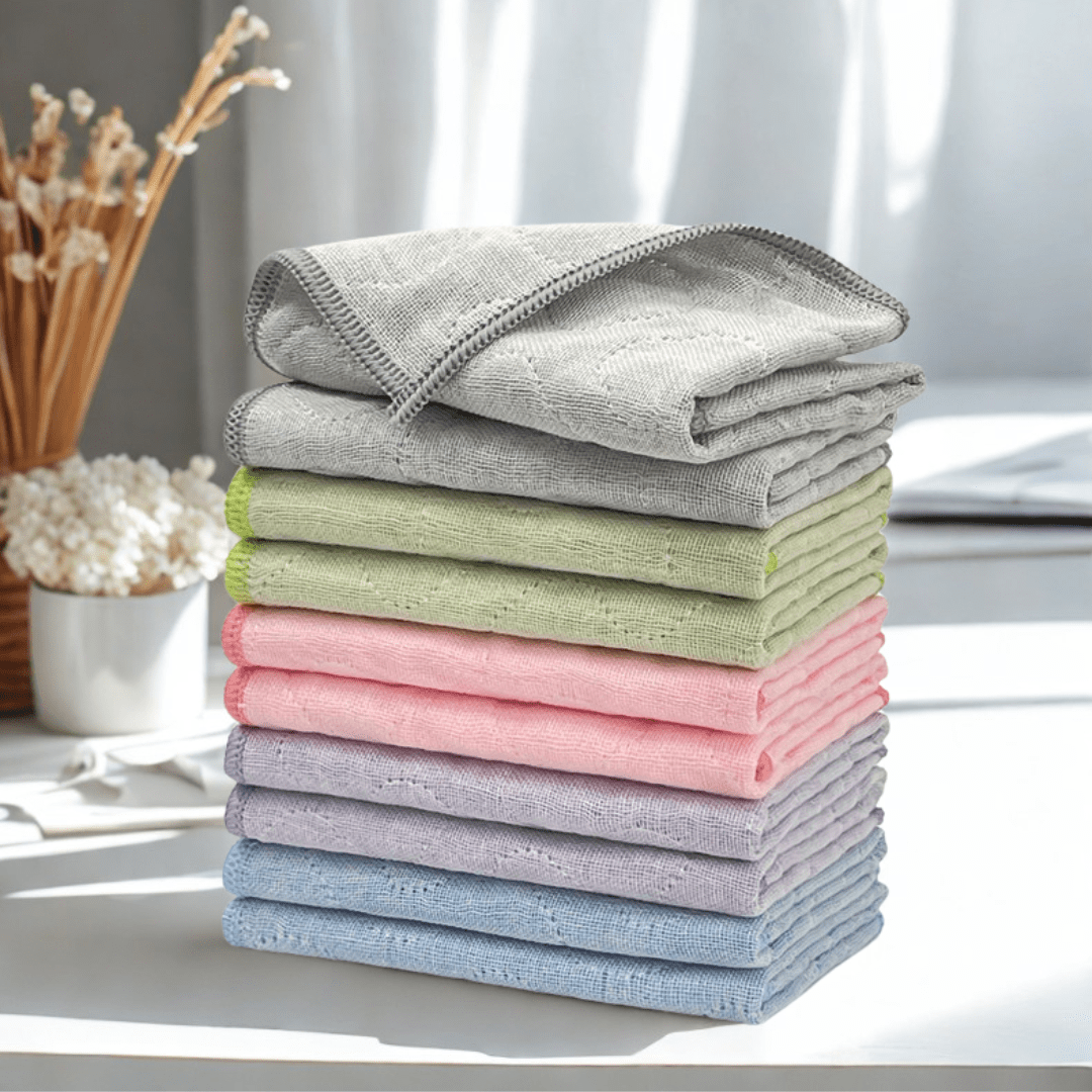 Multipurpose Quilted Oil-Free Absorbent Household Cleaning Cloth Set