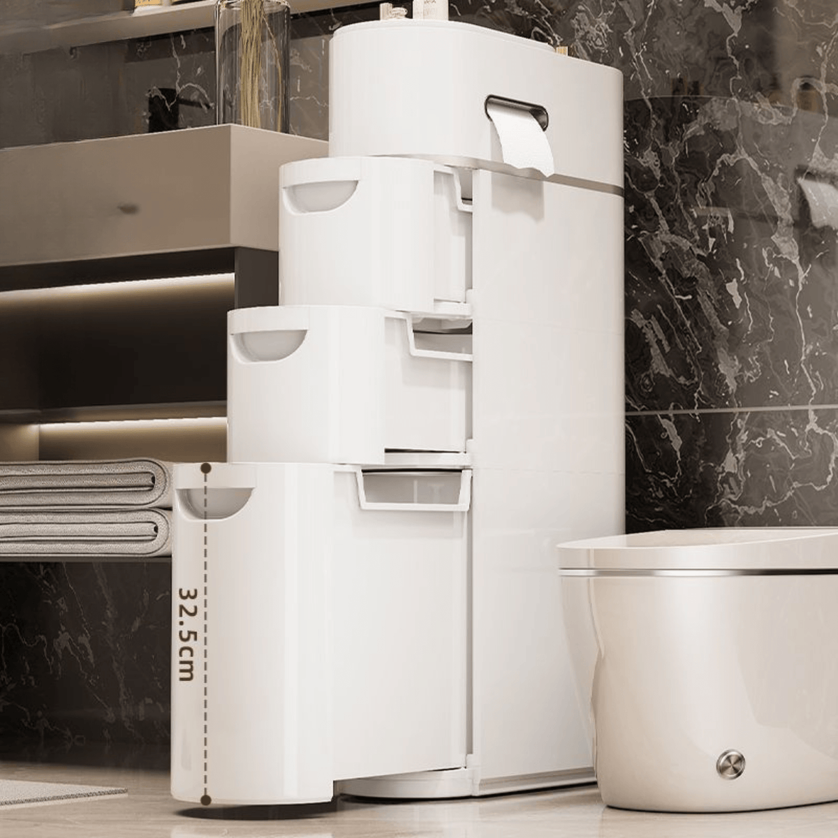 Multi-Layer Narrow Plastic Storage Cabinet with drawers