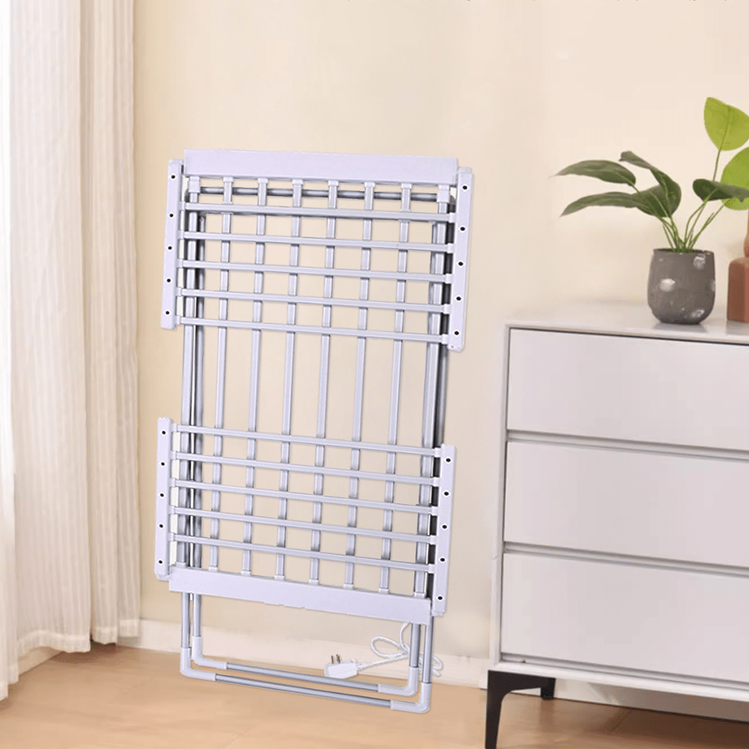 Foldable Electric Heated Aluminum Drying Rack with Wing Design
