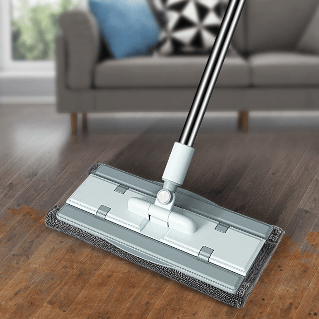 Large Flat Mop with 180° Rotating Stainless Steel Handle (127cm)