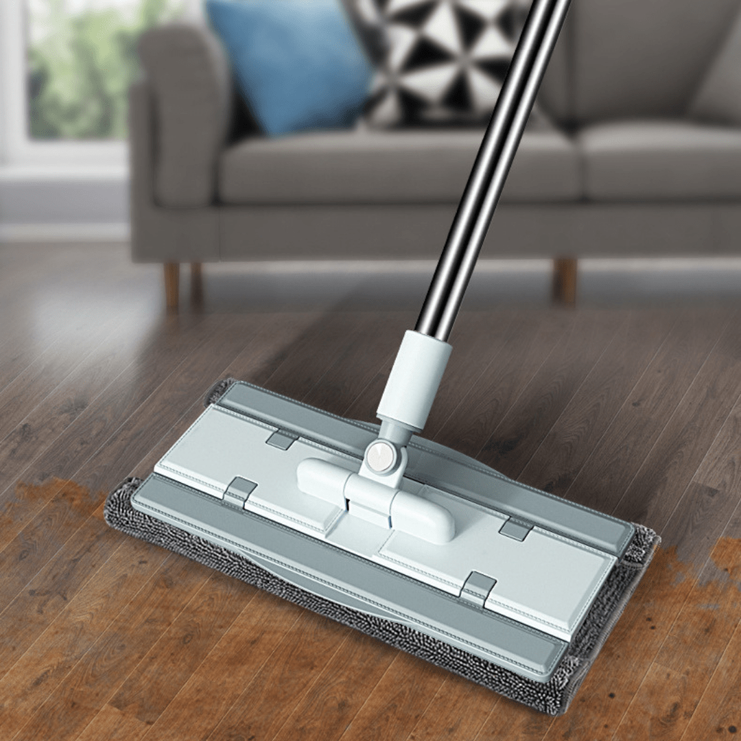 Large Flat Mop with 180° Rotating Stainless Steel Handle (127cm)