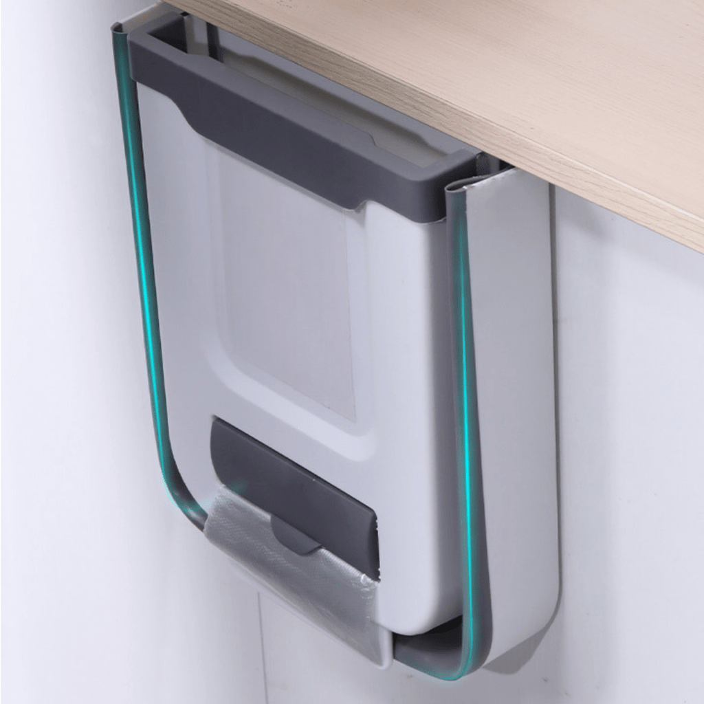 Hanging Folding Mini Trash Can for Kitchen Cabinet Door