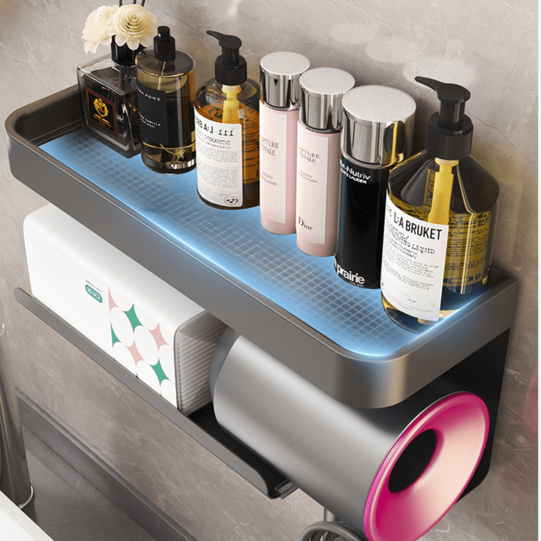 Multifunctional Aluminum Wall Storage & Dryer Rack (31cm)