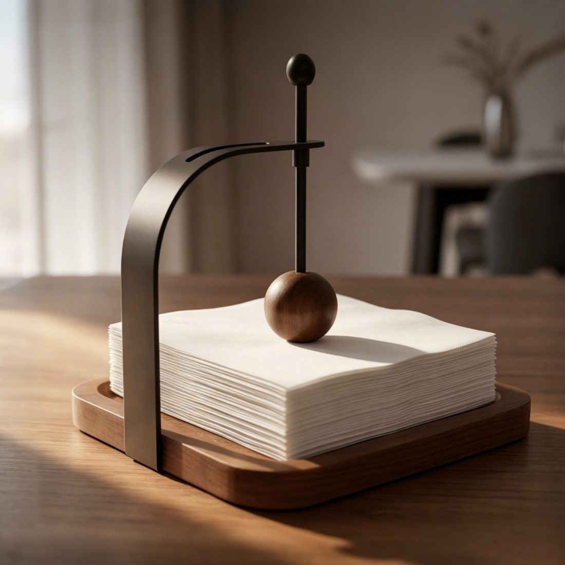 Modern Wooden Tissue Holder for Dining and Kitchen