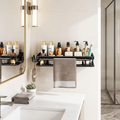 Multi-Functional Aluminum Alloy Wall-Mounted Bathroom Storage Rack (32cm)