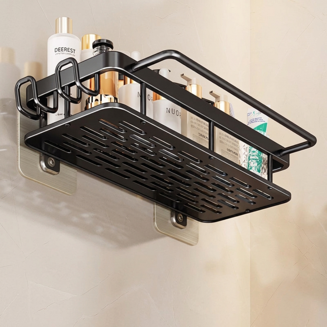 Multi-Functional Aluminum Alloy Wall-Mounted Bathroom Storage Rack (32cm)