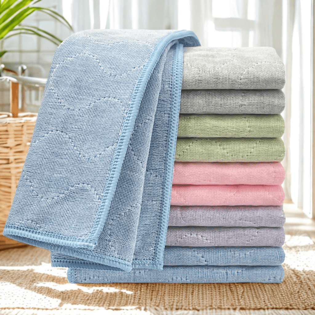 Multipurpose Quilted Oil-Free Absorbent Household Cleaning Cloth Set