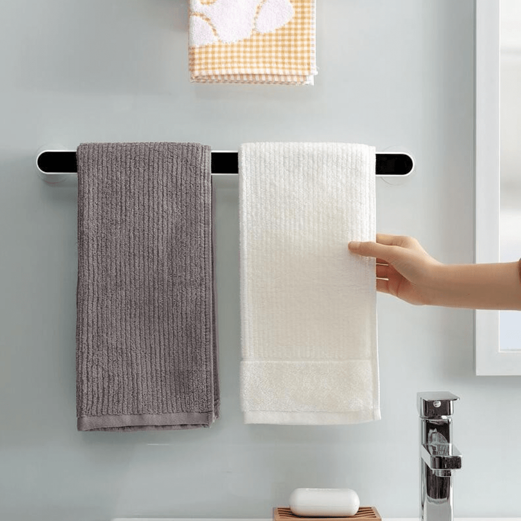 Multipurpose Wall-Mounted Drill Free Plastic Towel Rack (46cm)
