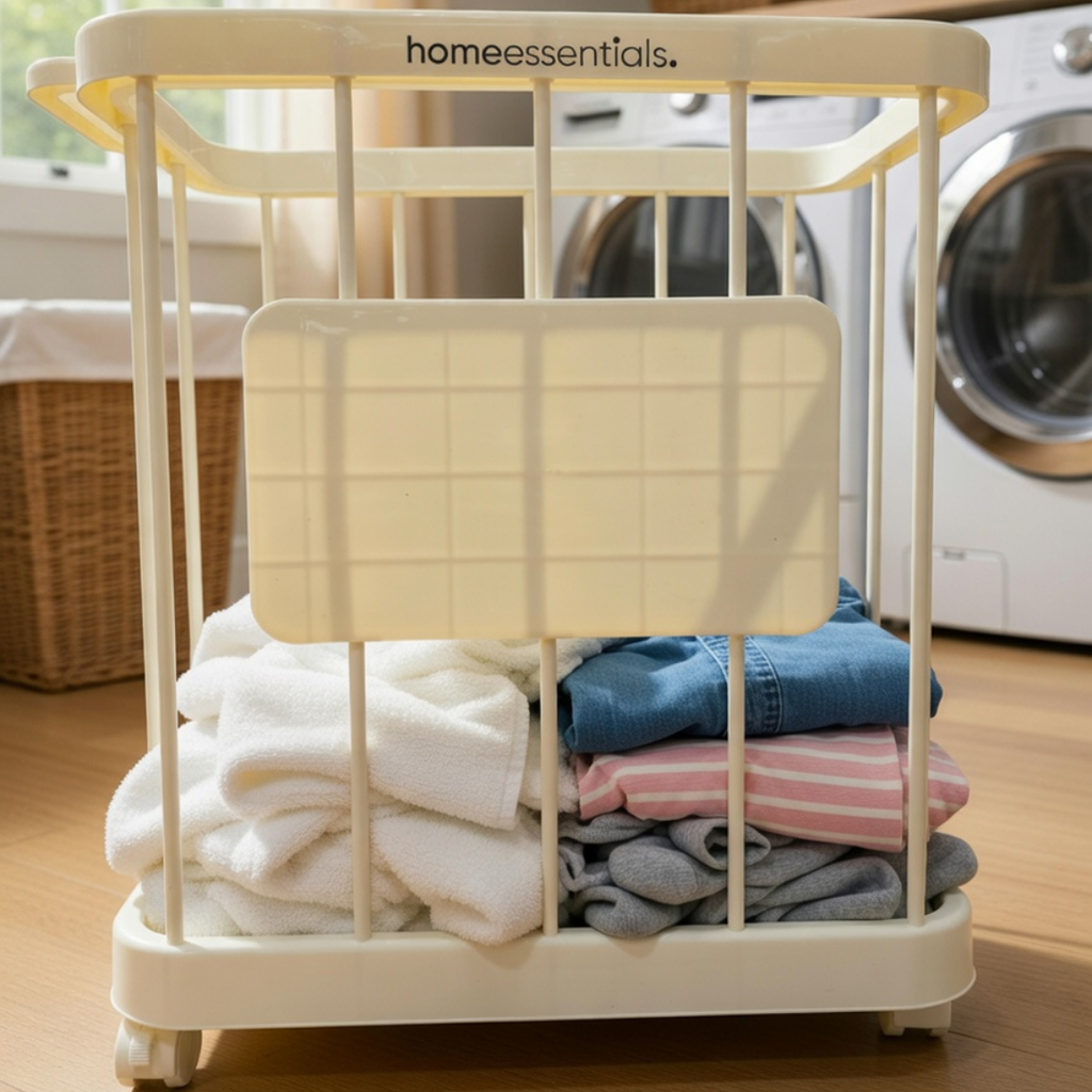 Multi-Purpose Household Plastic Storage Basket for Laundry with Wheels