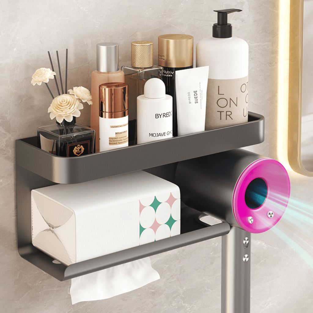 Multifunctional Aluminum Wall Storage & Dryer Rack (31cm)