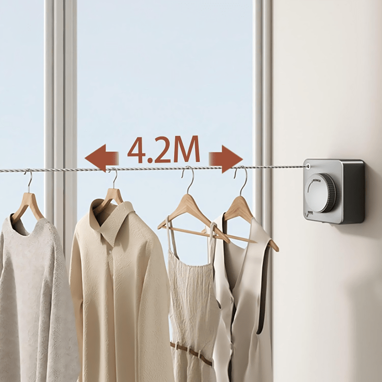 Retractable Indoor Outdoor Clothesline with Anti-Droop Design
