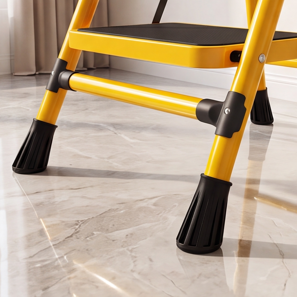 Multi-Step Carbon Steel Folding Ladder with Handrail
