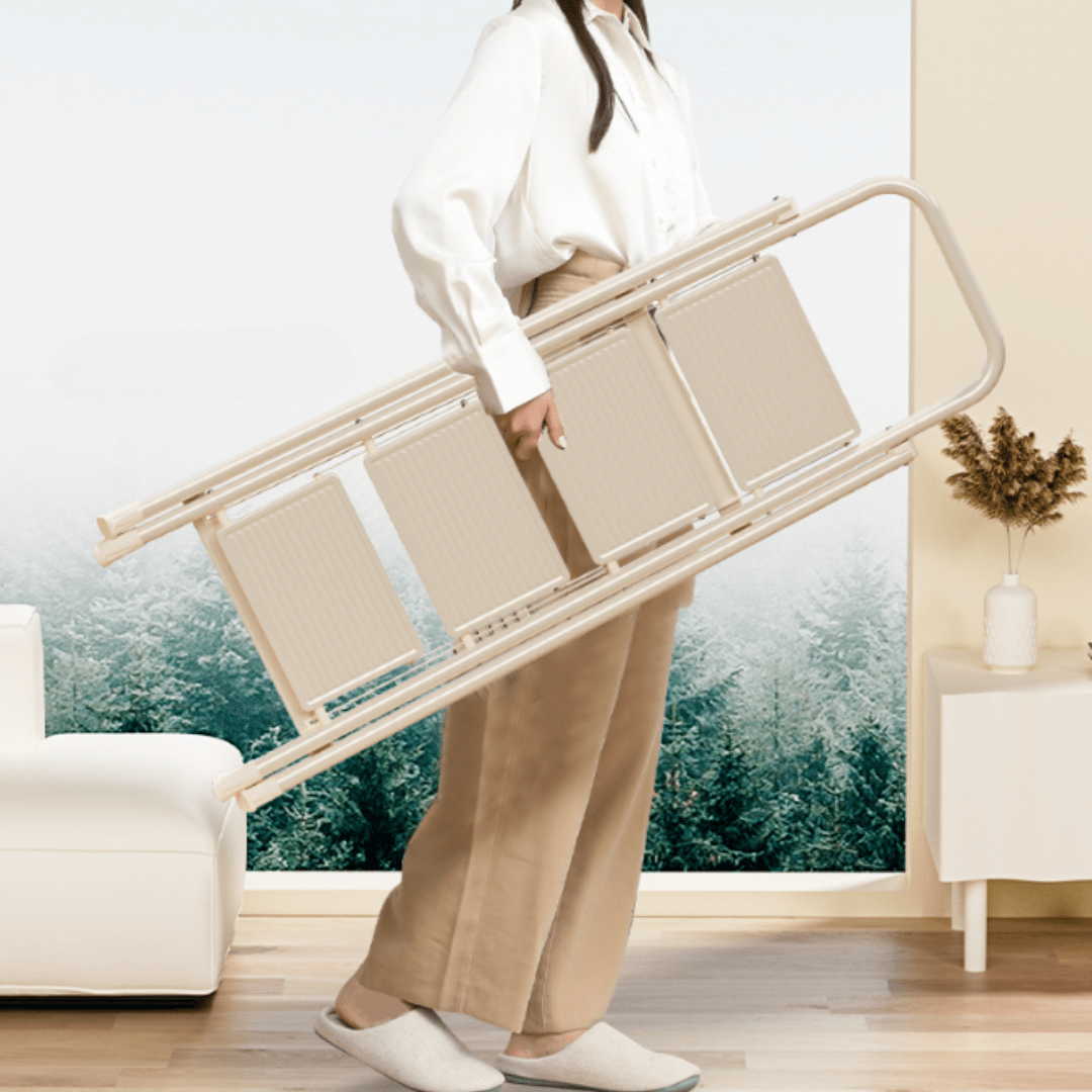 Multifunctional Carbon Steel Folding Ladder with Wide Non-Slip Pedals