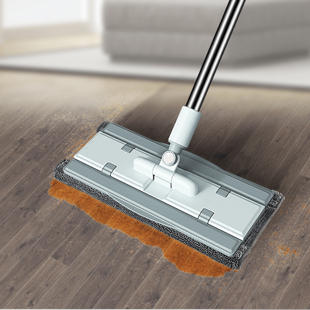 Large Flat Mop with 180° Rotating Stainless Steel Handle (127cm)