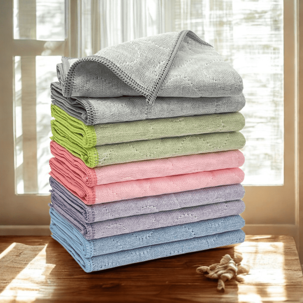 Multipurpose Quilted Oil-Free Absorbent Household Cleaning Cloth Set