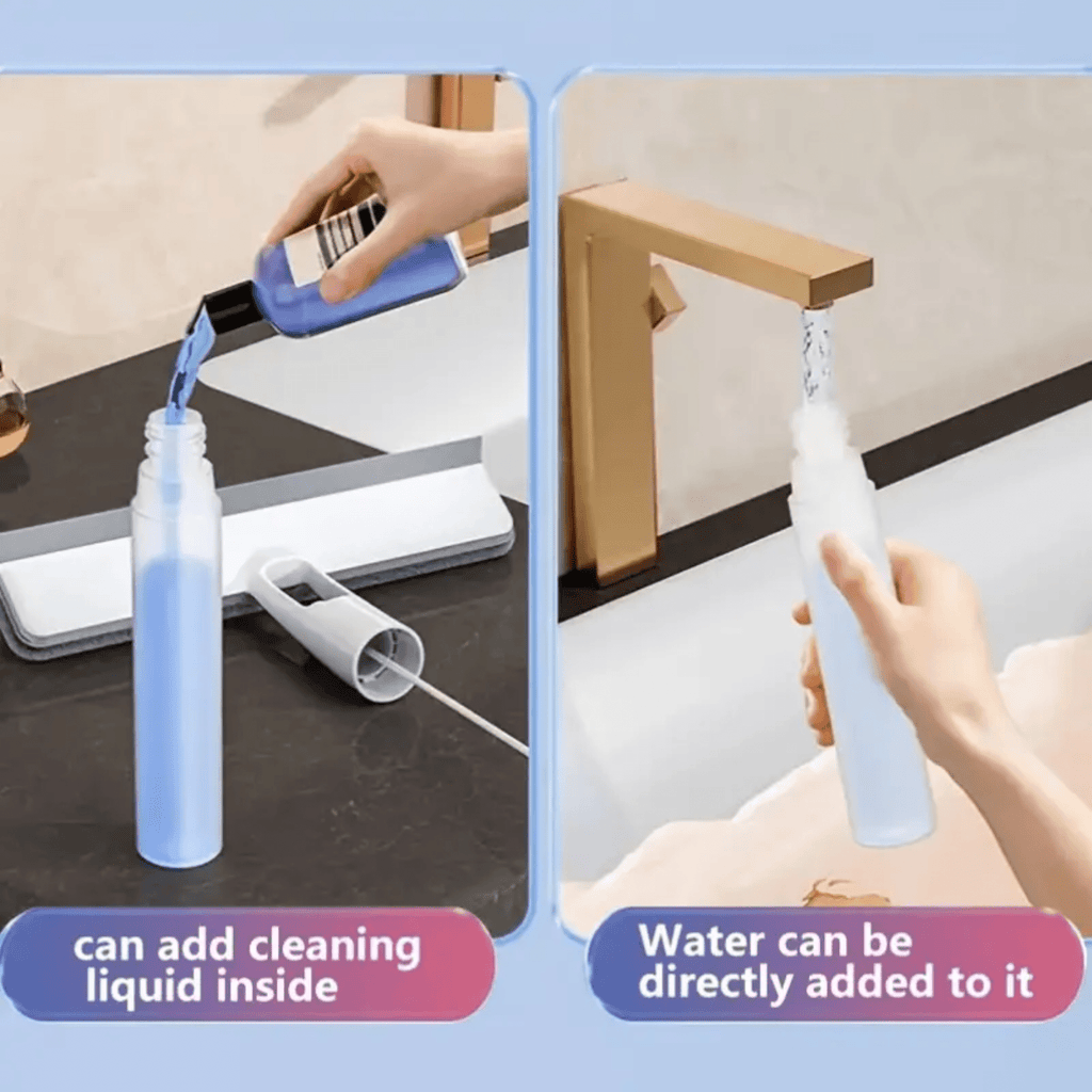 Multi-Purpose Window Cleaning Wiper with Spray & Scraper