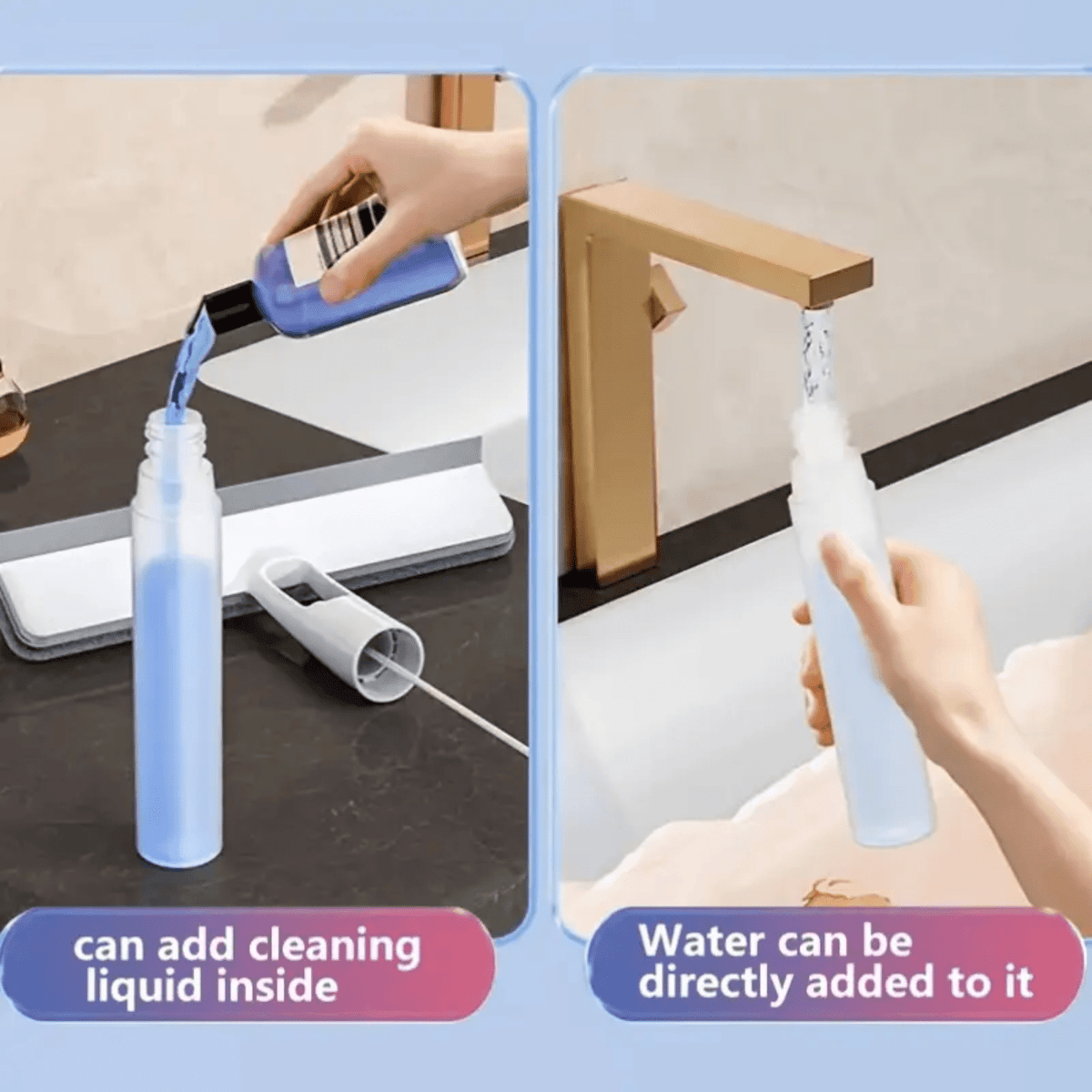 Multi-Purpose Window Cleaning Wiper with Spray & Scraper