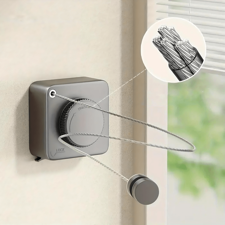 Retractable Indoor Outdoor Clothesline with Anti-Droop Design