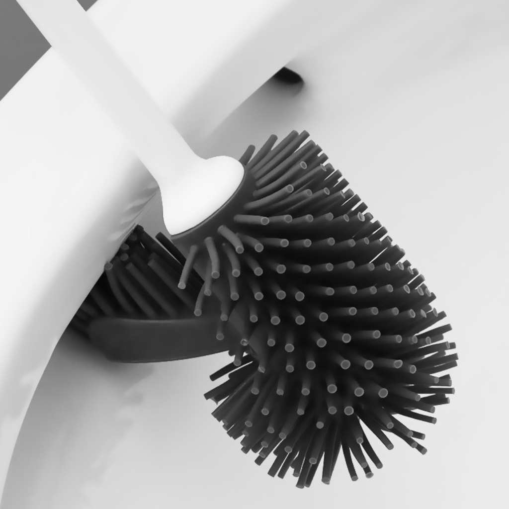 Punch-Free Wall-Mounted Toilet Brush and Storage Set