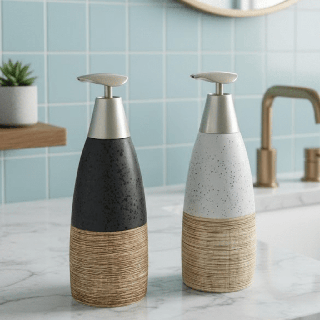 European Style Ceramic Refillable Liquid Dispenser with Elegant Pump(400ml)