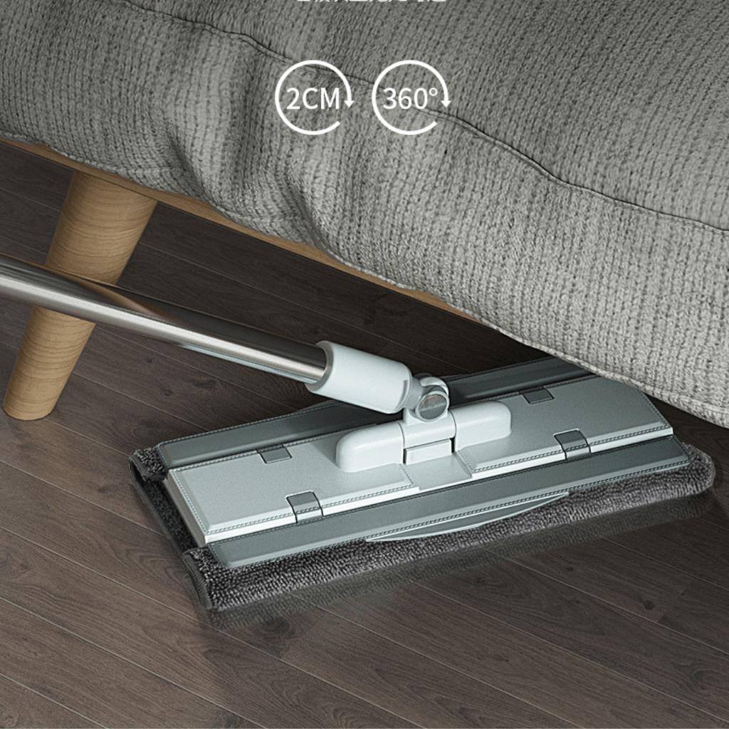Large Flat Mop with 180° Rotating Stainless Steel Handle (127cm)