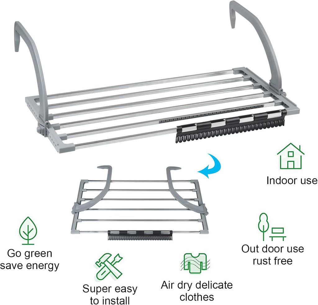 Multi-Purpose Stainless Steel Foldable Cloth Drying Rack(70cm)