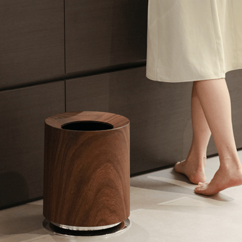 Luxury Wood Grain Trash Can