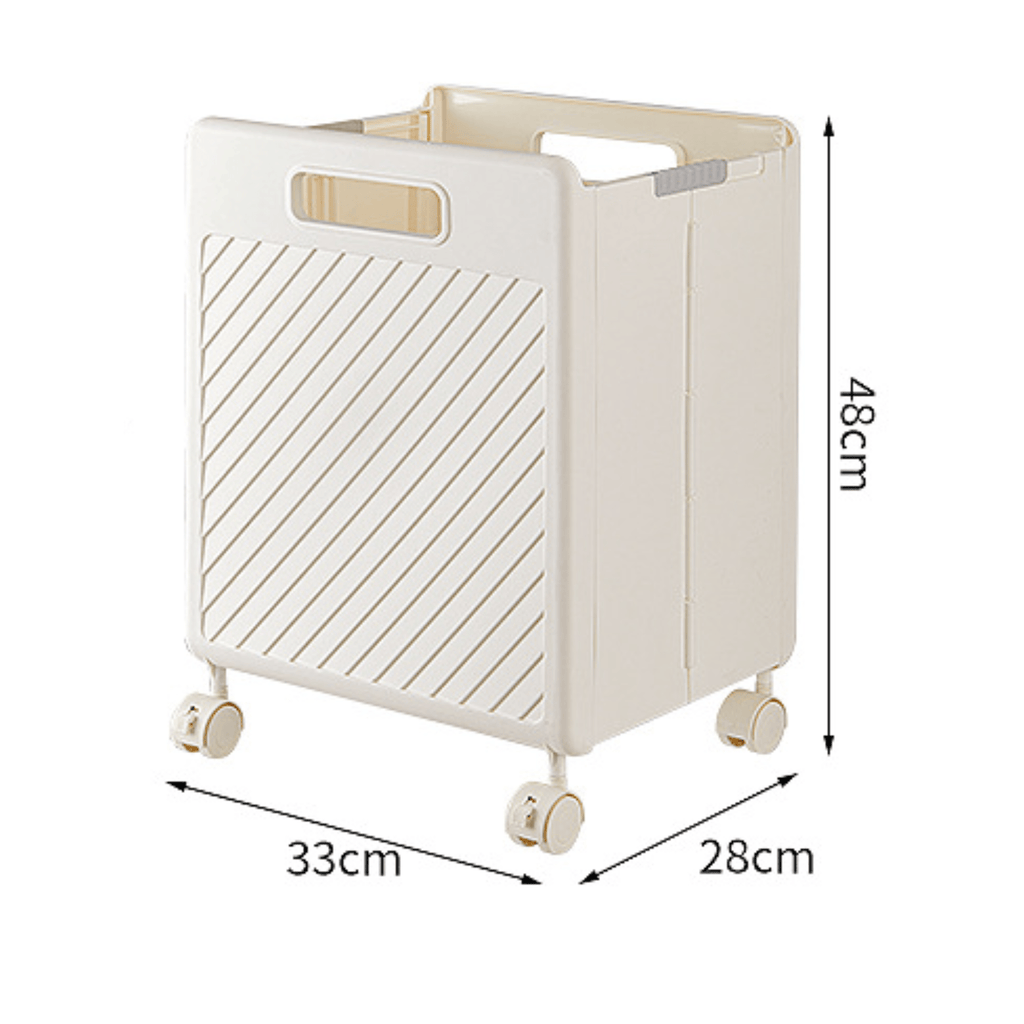 Multifunctional Plastic Foldable Large-Capacity Storage Basket with Wheels (33cm)
