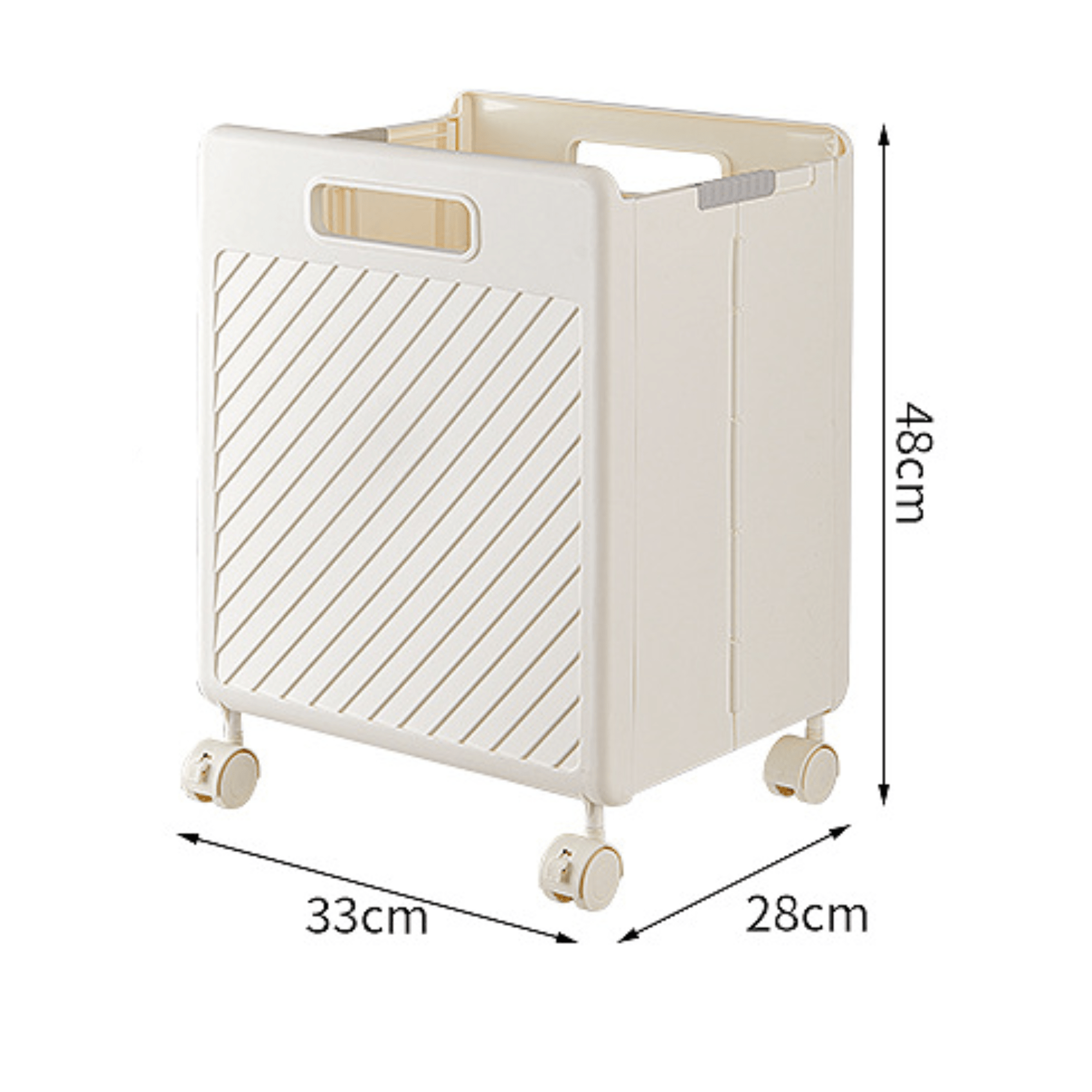Multifunctional Plastic Foldable Large-Capacity Storage Basket with Wheels (33cm)