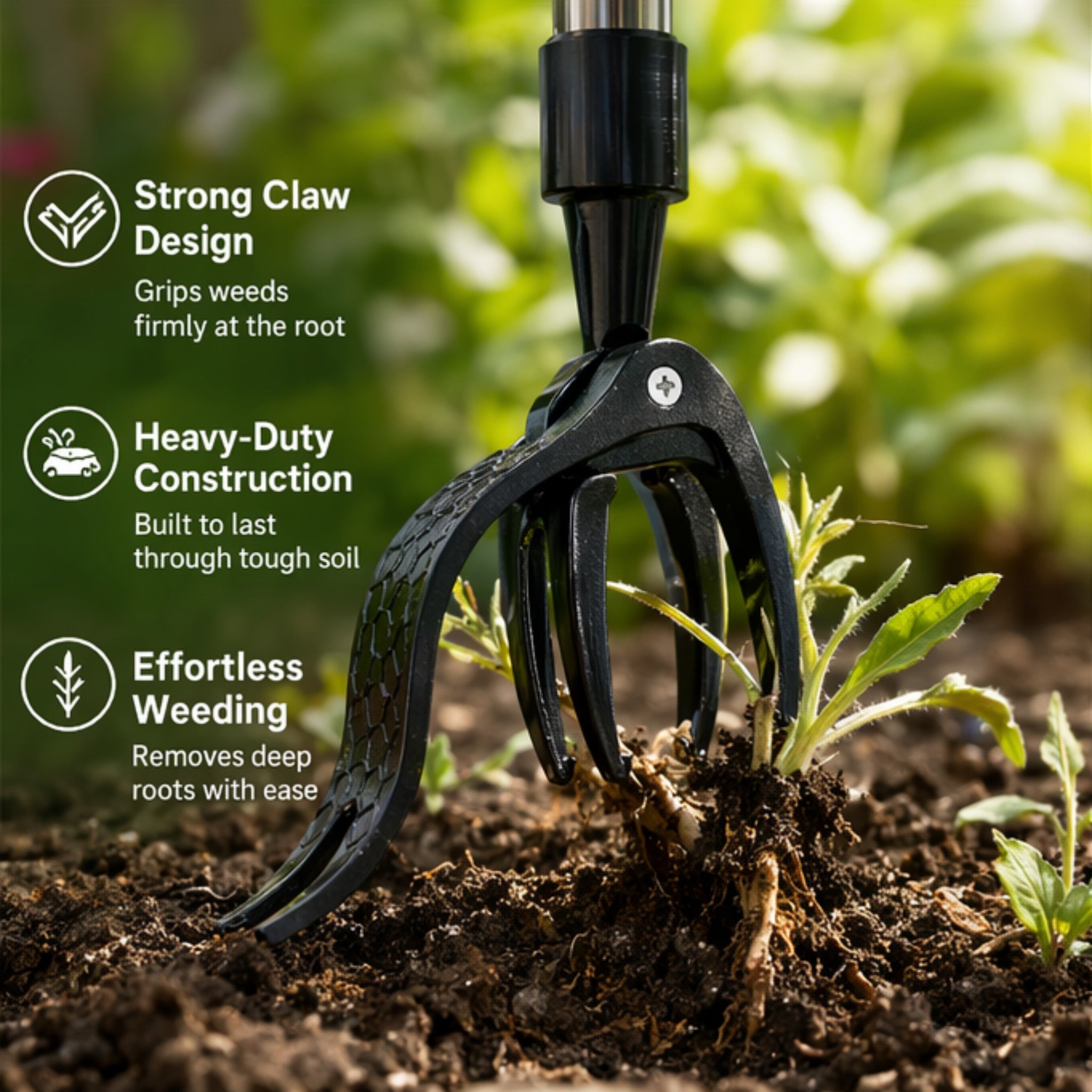 4-Claw Aluminum Manual Grass Remover Tool