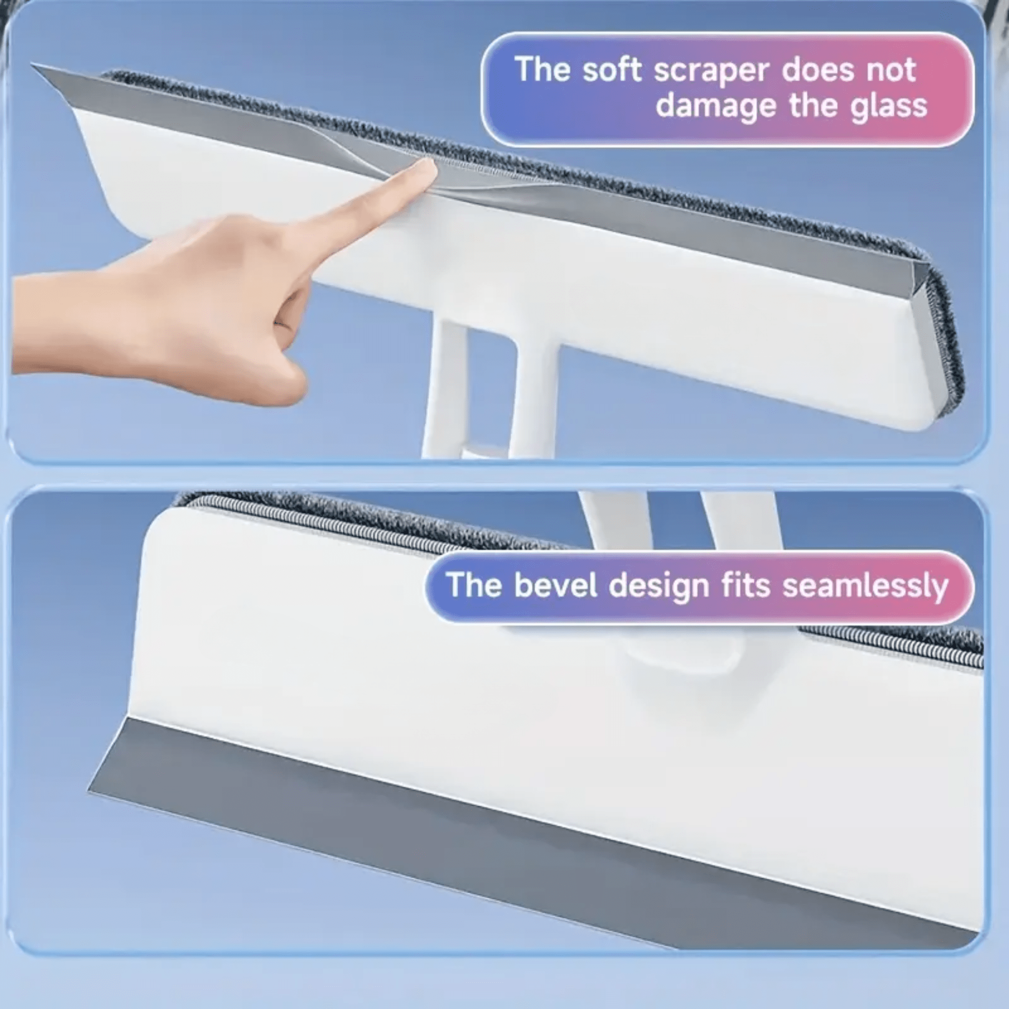 Multi-Purpose Window Cleaning Wiper with Spray & Scraper
