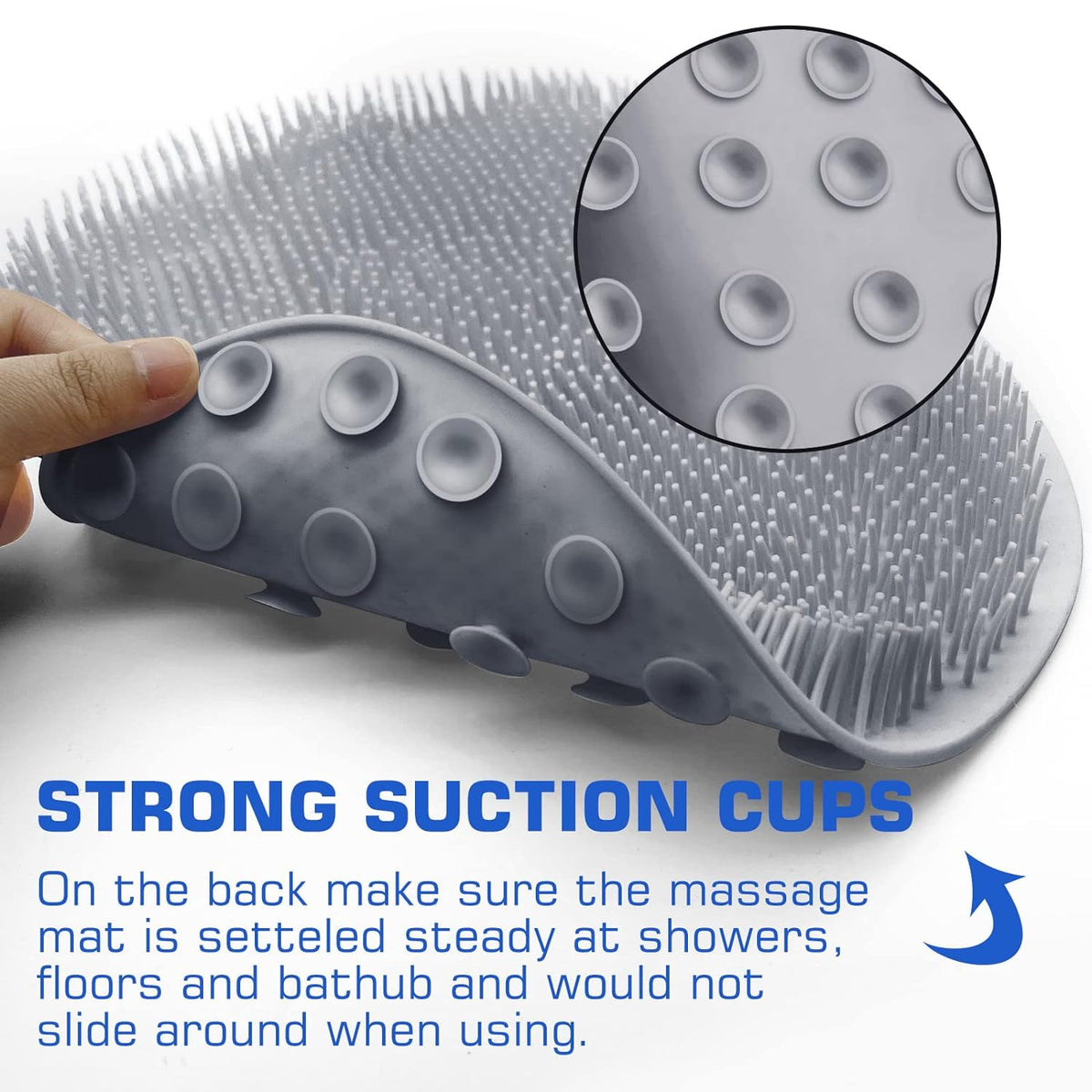 Shower Foot Scrubber Mat with Back Massagers